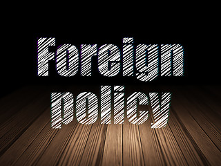 Image showing Political concept: Foreign Policy in grunge dark room