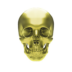 Image showing Gold metallic skull