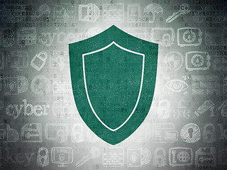 Image showing Security concept: Shield on Digital Paper background