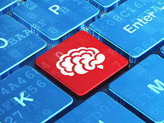 Image showing Healthcare concept: Brain on computer keyboard background