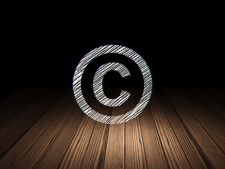 Image showing Law concept: Copyright in grunge dark room