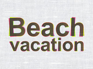 Image showing Travel concept: Beach Vacation on fabric texture background
