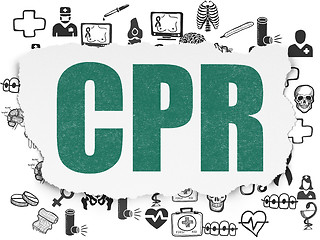 Image showing Medicine concept: CPR on Torn Paper background
