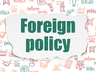 Image showing Political concept: Foreign Policy on Torn Paper background