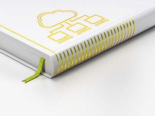 Image showing Cloud networking concept: closed book, Cloud Network on white background