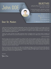 Image showing Modern cover letter cv resume with ribbon header