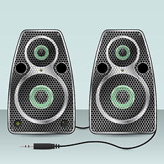 Image showing Speakers with hexagon mesh front