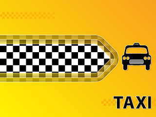Image showing Taxi advertising background with cab and arrow