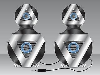 Image showing Speakers with metal and plastic elements