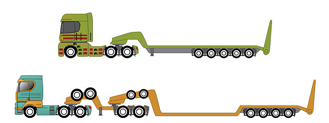Image showing Oversize and overweight hauling trucks