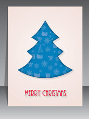 Image showing Christmas greeting card with tree shape