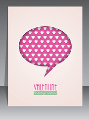 Image showing Greeting card with speech bubble for Valentines day