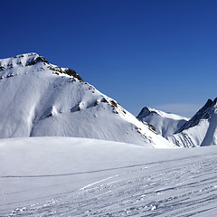Image showing Ski slope at nice sunny winter day