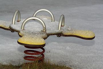 Image showing frozen swing