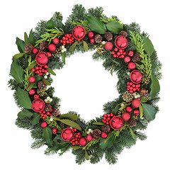 Image showing Festive Christmas Wreath