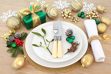 Image showing Christmas Dinner Setting