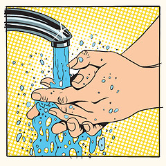 Image showing Hand hygiene wash under water