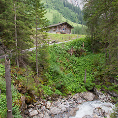 Image showing Typical house in the Swiss alps