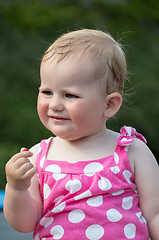 Image showing Happy cute little girl outdoor