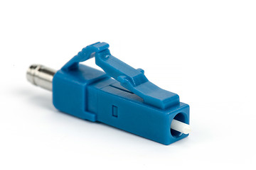 Image showing blue fiber optic LC connector