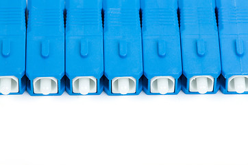 Image showing blue fiber optic SC connector