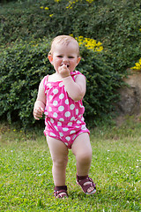 Image showing Happy cute little girl outdoor