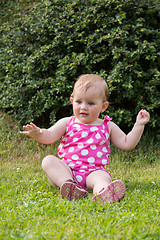 Image showing Happy cute little girl outdoor