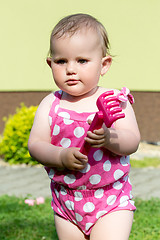 Image showing Happy cute little girl outdoor