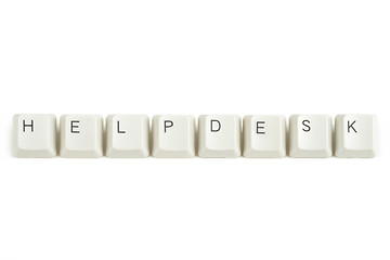 Image showing helpdesk from scattered keyboard keys on white