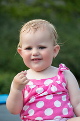 Image showing Happy cute little girl outdoor