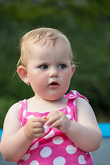 Image showing Happy cute little girl outdoor