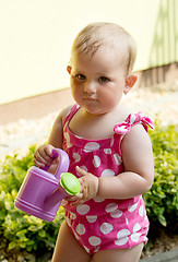 Image showing Happy cute little girl outdoor