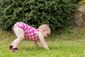 Image showing Happy cute little girl outdoor