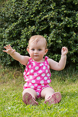 Image showing Happy cute little girl outdoor