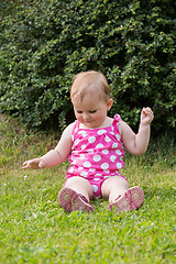 Image showing Happy cute little girl outdoor