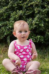 Image showing Happy cute little girl outdoor