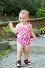 Image showing Happy cute little girl outdoor