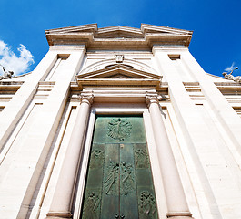 Image showing column old architecture in italy europe milan religion       and