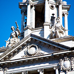 Image showing exterior old architecture in england london europe wall and hist