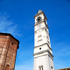 Image showing  building  clock tower in italy europe old  stone and bell