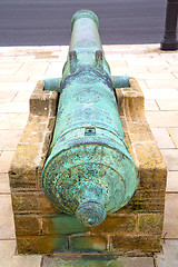 Image showing bronze cannon in africa morocco  green  and the  