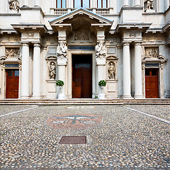 Image showing column old architecture in italy europe milan religion       and