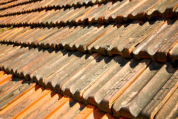 Image showing old roof in italy the line and texture of diagonal  
