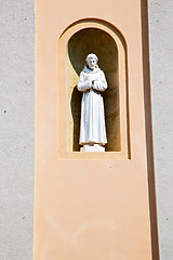 Image showing marble in old historical   milan and statue