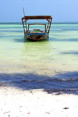 Image showing beach   in    indian ocean tanzania        and sailing