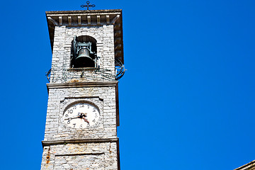 Image showing  building    tower in italy   stone and bell