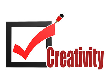 Image showing Check mark with creativity word