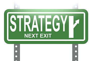 Image showing Strategy  green sign board isolated