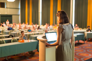 Image showing Speaker at Business Conference and Presentation.