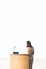 Image showing Business woman making business presentation.